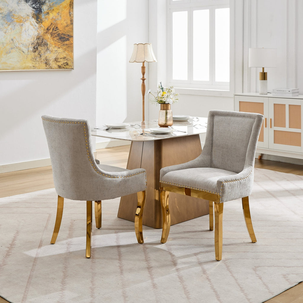 Modern Style Chenille Dining Chairs (Set of 2)