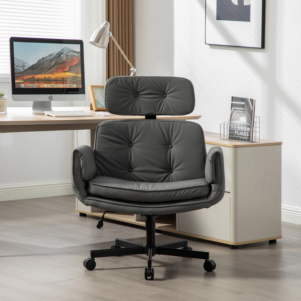 Pet Friendly Criss Cross Chair Swivel Task Office Chairs with Wide Seat