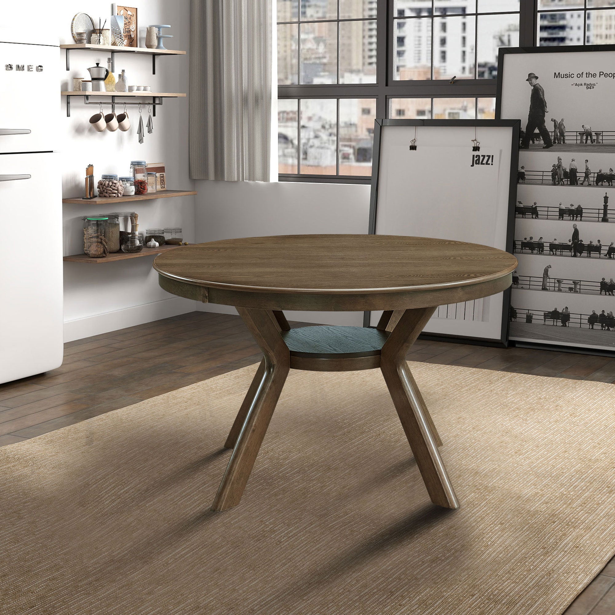 47.24''Round Rubber Wood Dining Table (1 Table)