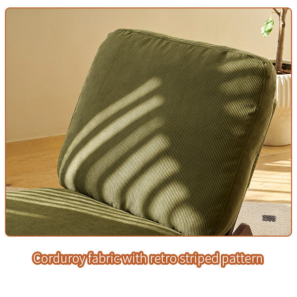 Corduroy Glider Rocking Chair with Solid Wood Frame