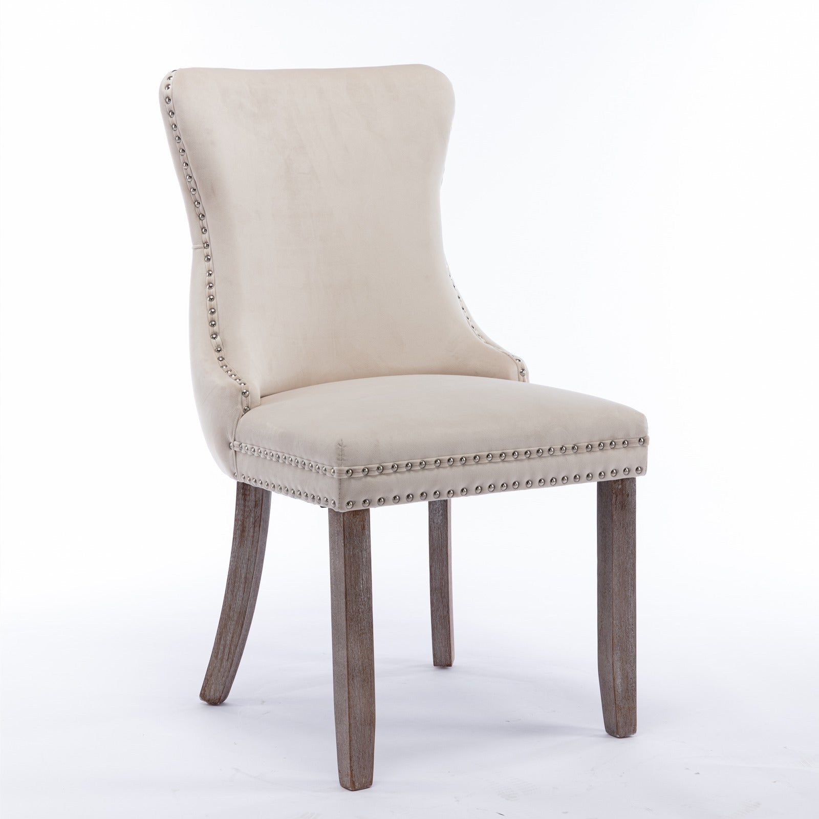 Modern Velvet Upholstered Wing-Back Dining Chairs (Set of 2)
