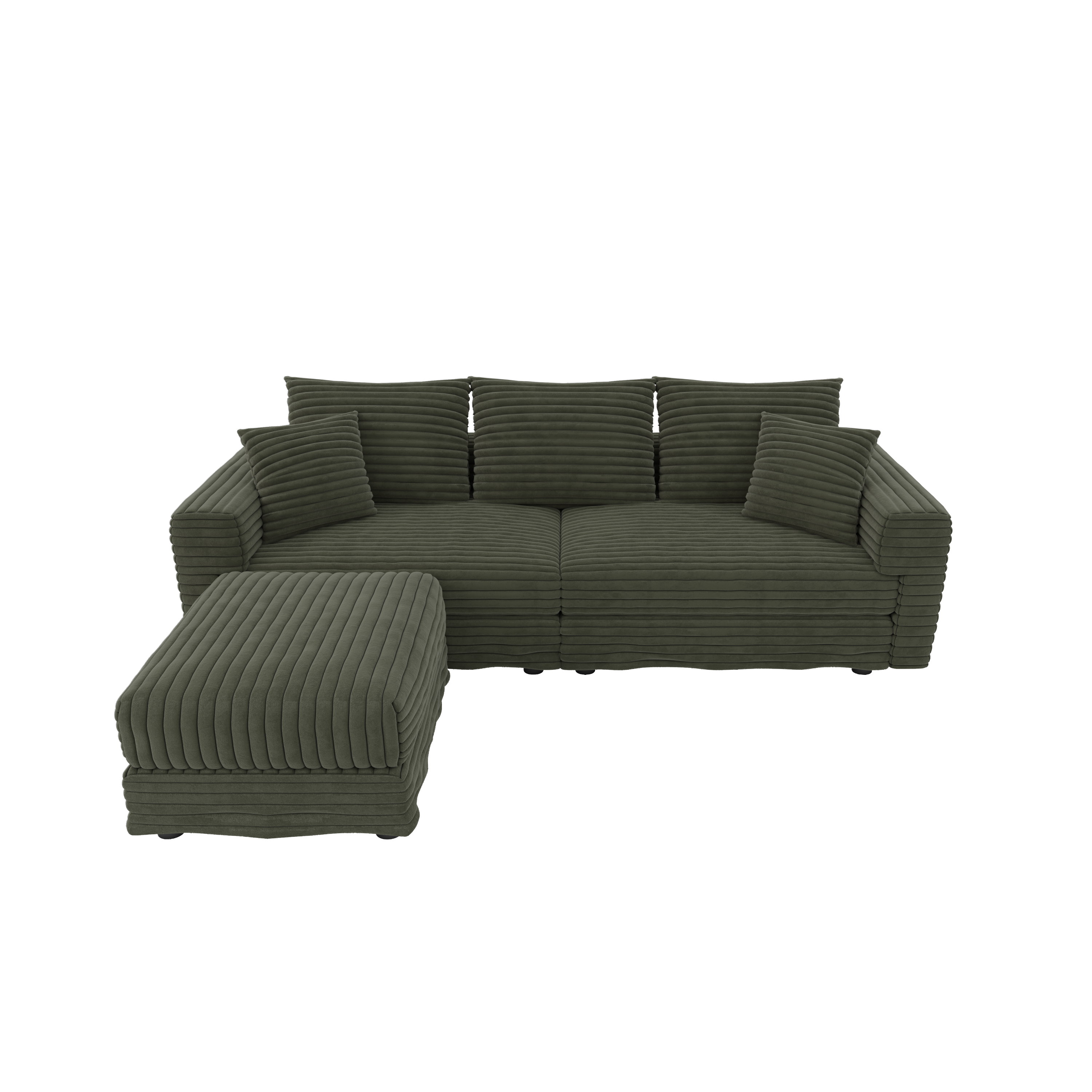 82.7' Modern Comfy Cloud Couch Sofa with Soft Pillows + Ottomans Option