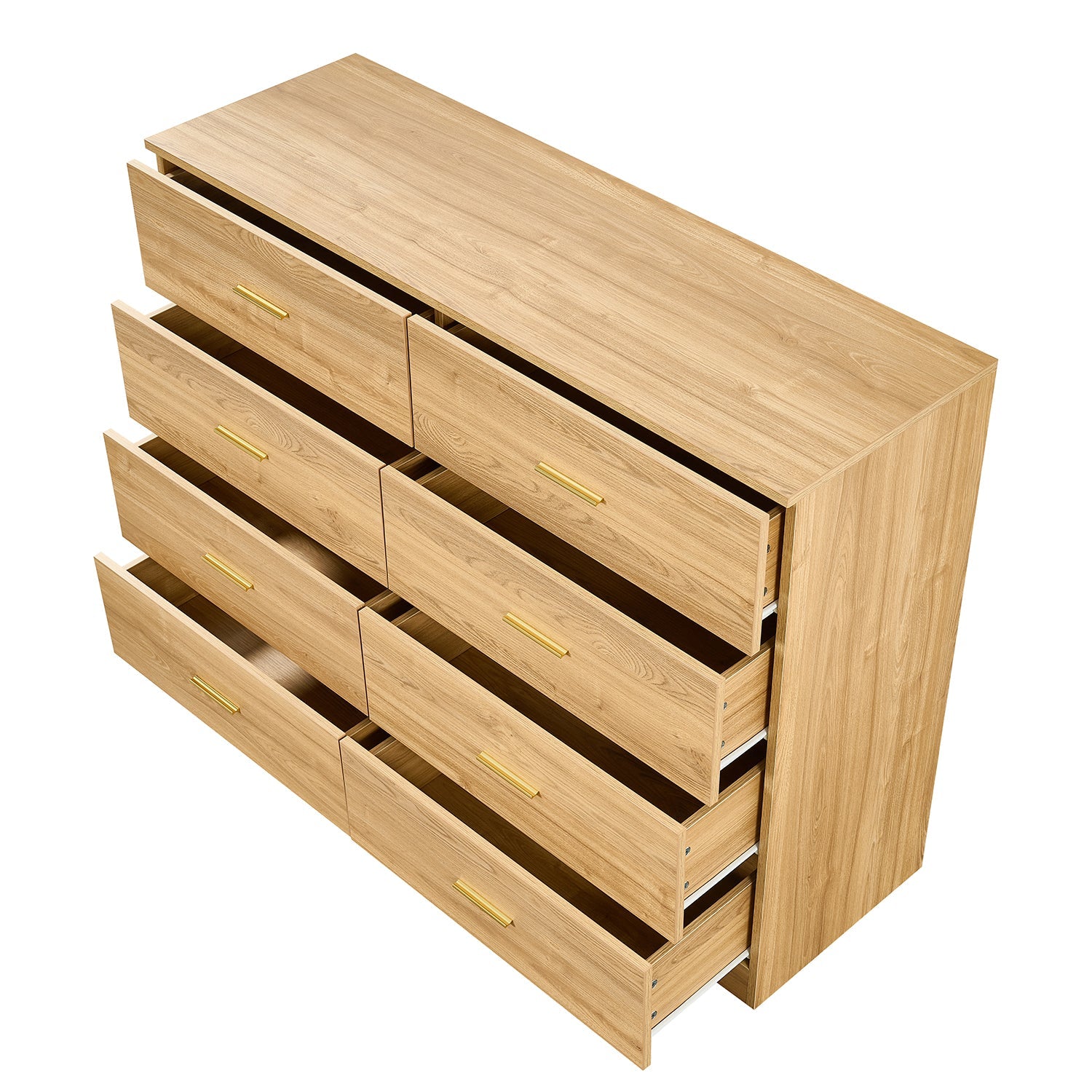 Modern Natural 8-Drawer Dresser for Bedroom