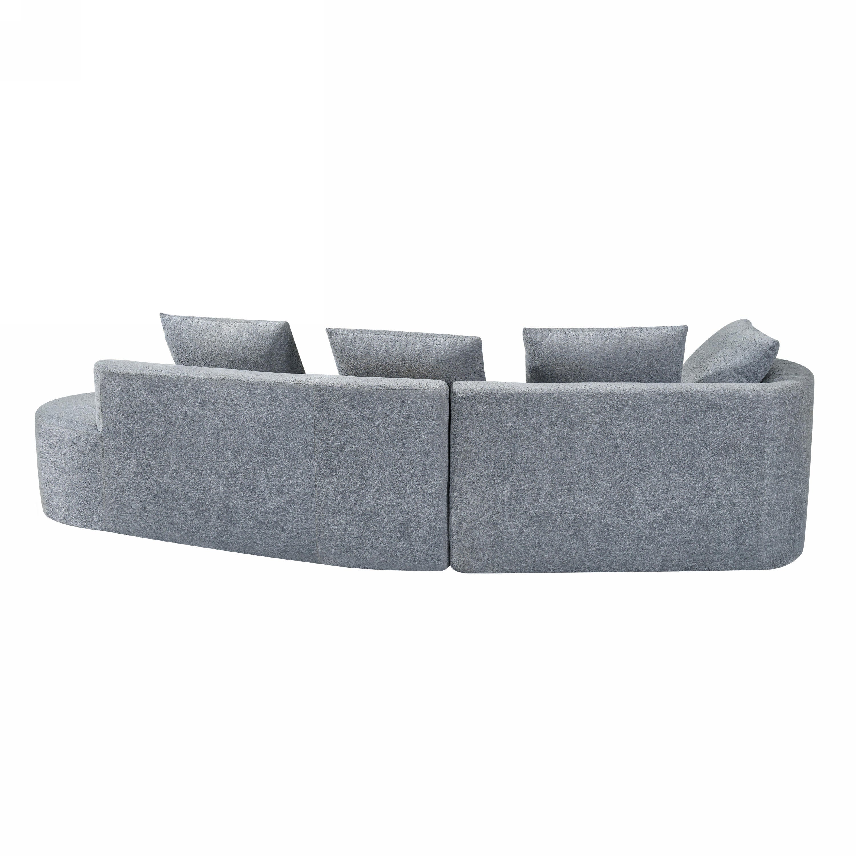 116' Modern Curved Sectional Sofa for Living Room