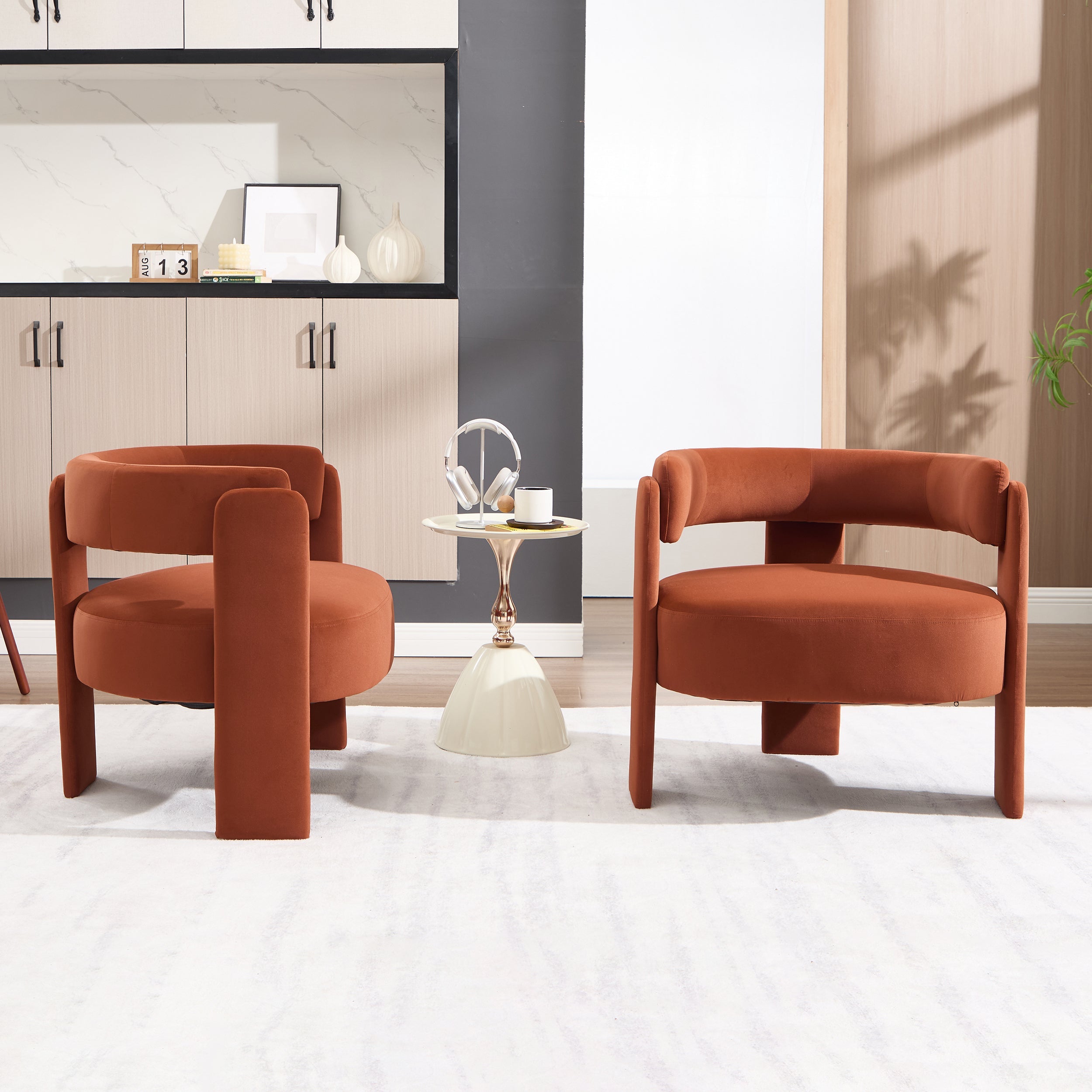 Mid-Century Velvet Comfy Single Sofa Accent Chair