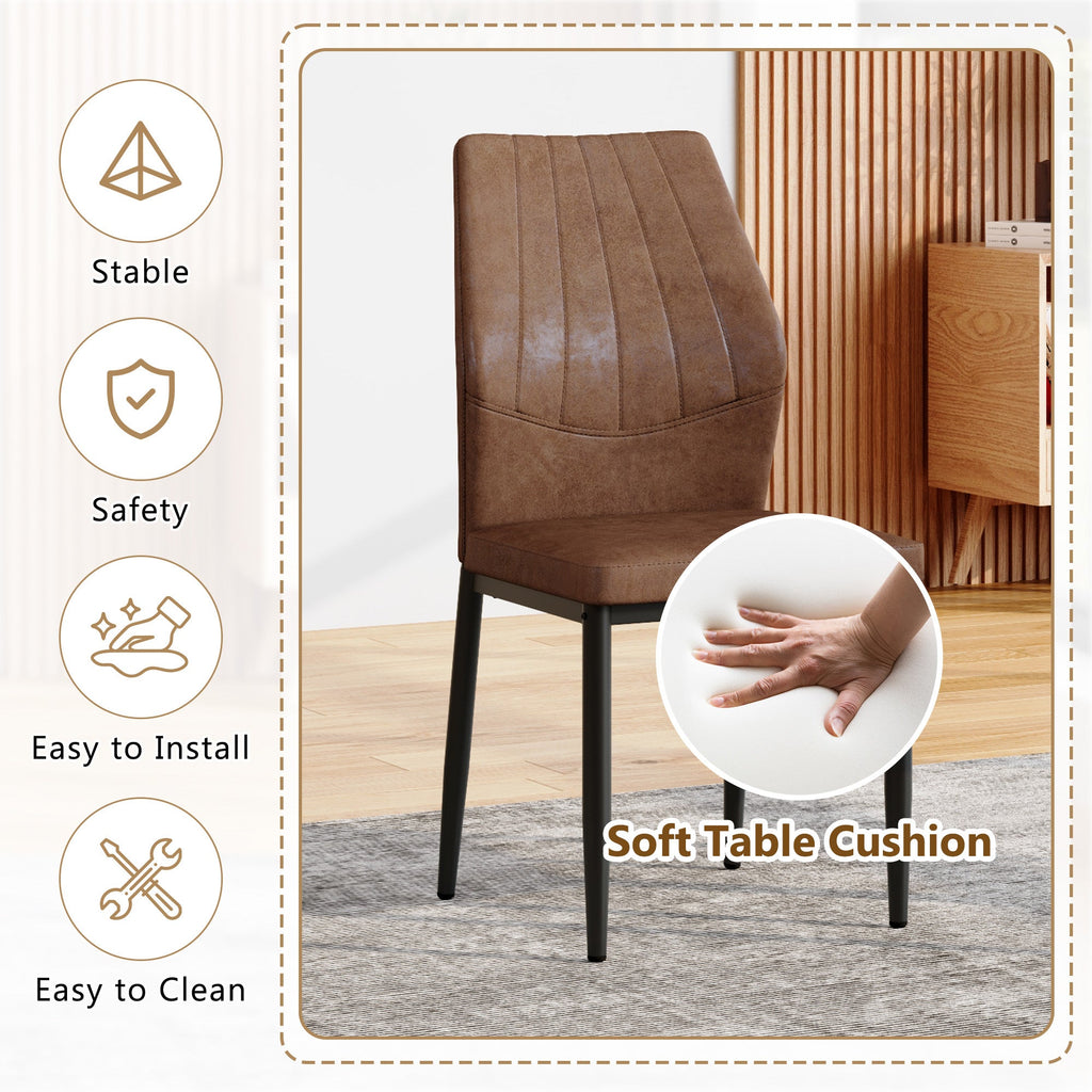 Brown Black Dining Chairs with Shell (Set of 4)