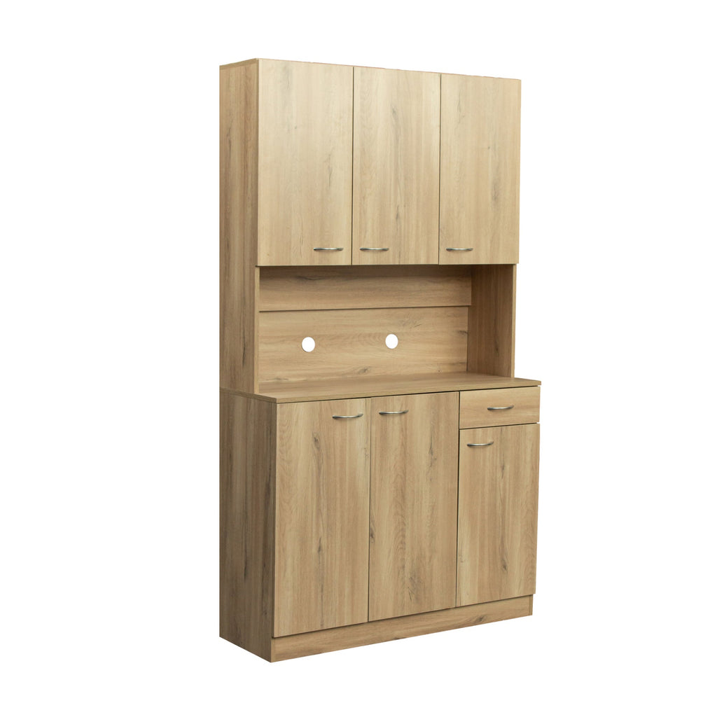 70.87' Tall White Kitchen Cabinet with 6-Doors
