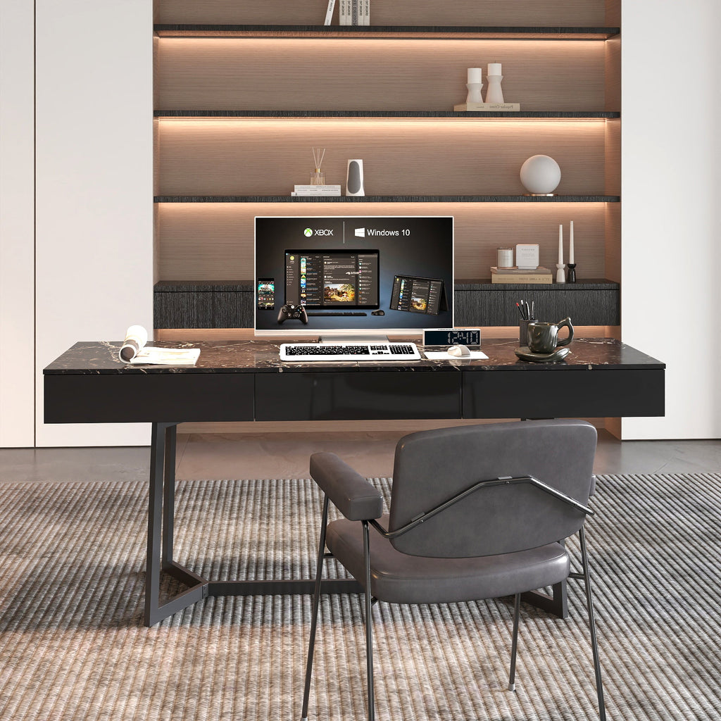 Modern Black 70.87' Computer Desk