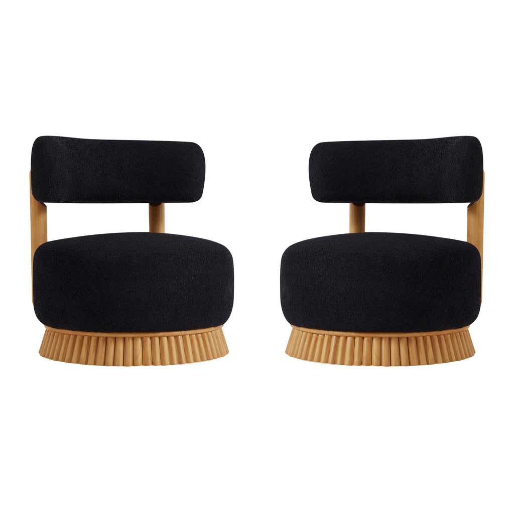 Modern Armless Chair with Wooden Base Featuring Thatched Roof Rod Design