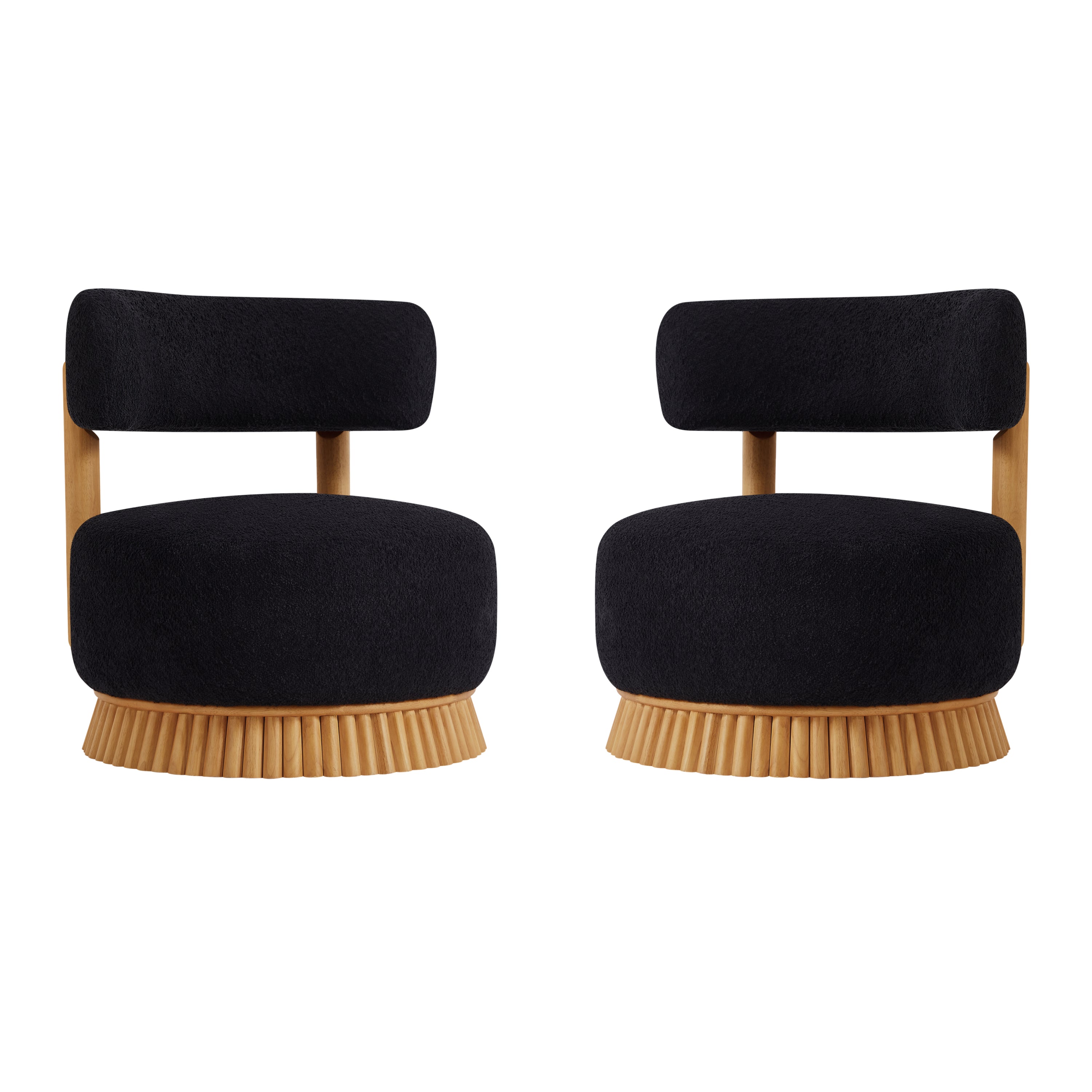 Modern Armless Chair with Wooden Base Featuring Thatched Roof Rod Design