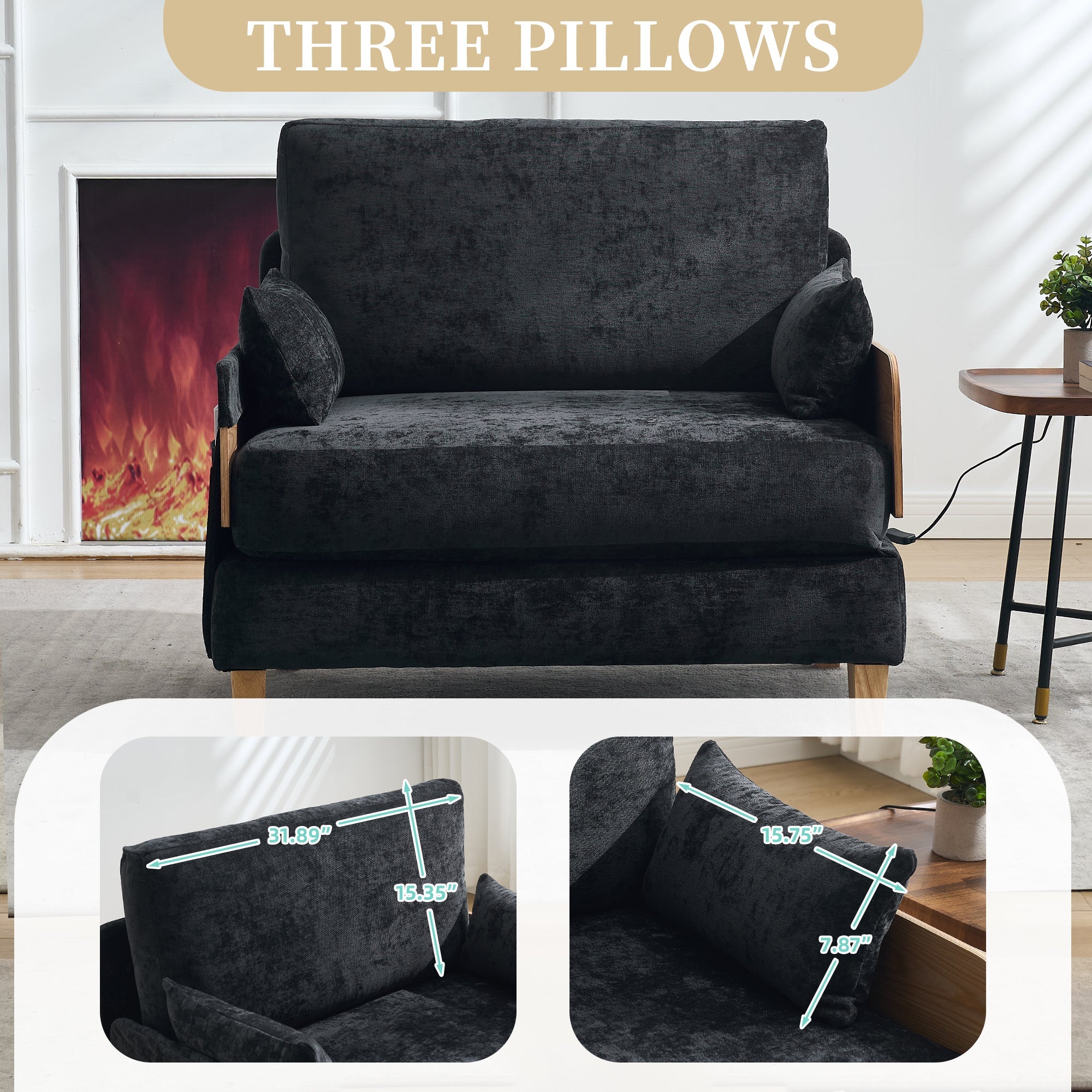 Mid-Century Modern Foldable Sofa Bed Recliner