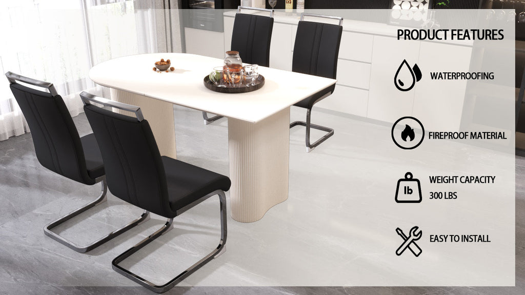 63 ' Medieval Modern MDF Dining Room Set