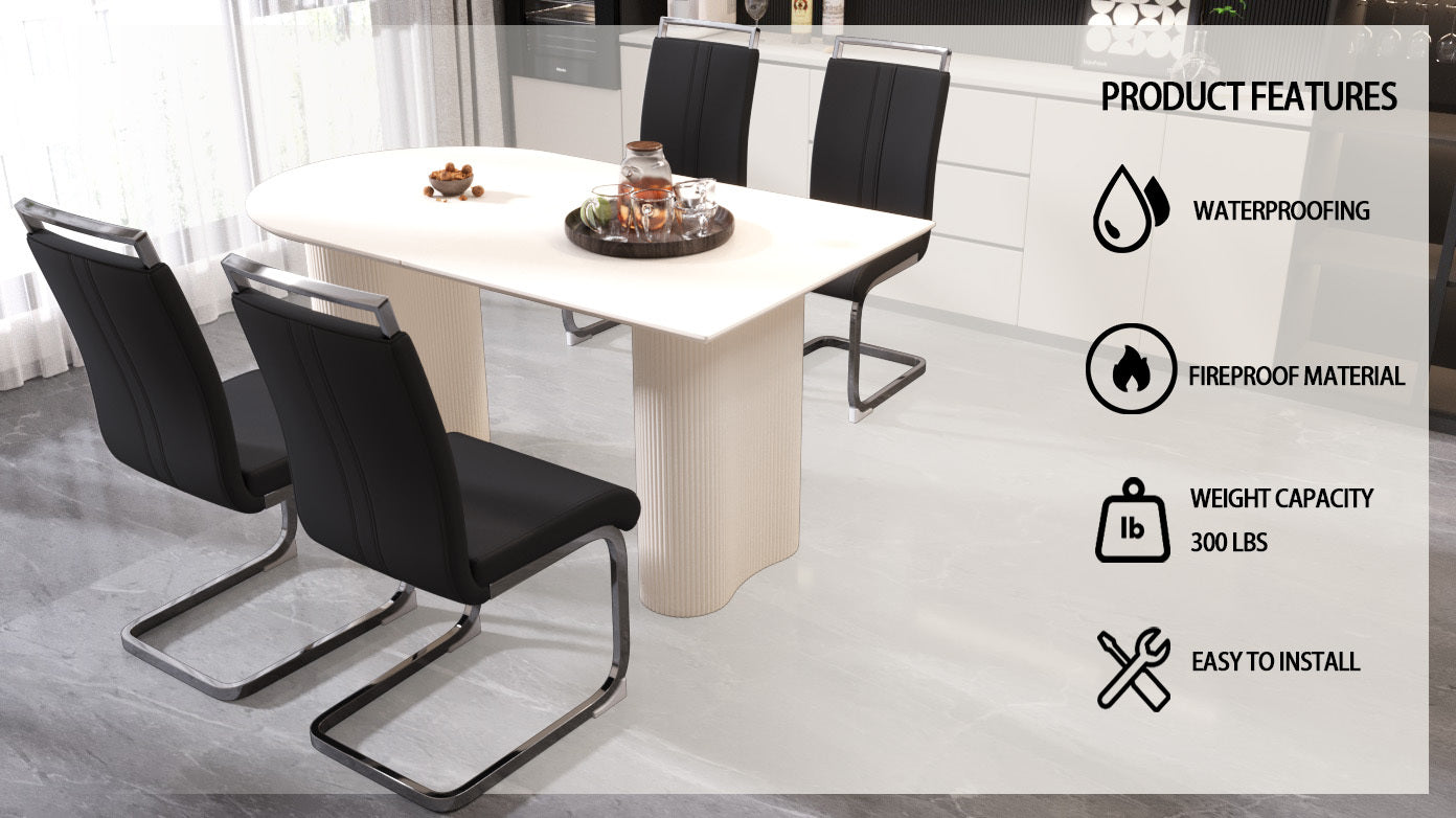63 ' Medieval Modern MDF Dining Room Set