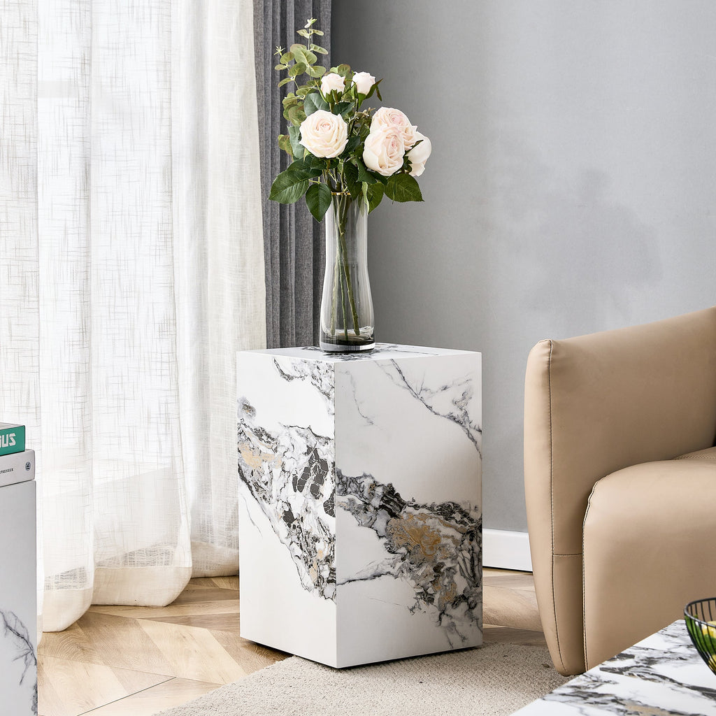 Modern White Cube Fashion Texture Design Coffee Table