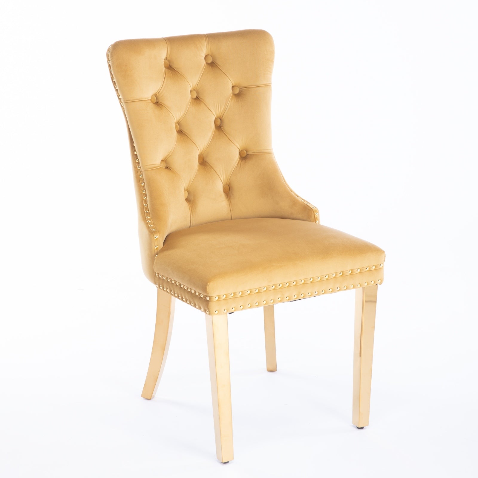 Modern High-end Tufted Solid Wood Velvet Dining Chairs (Set of 2)