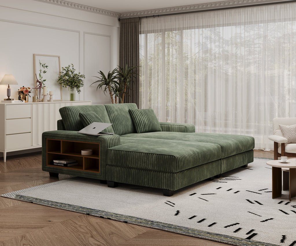 Convertible Sleeper Sectional Sofa with Storage