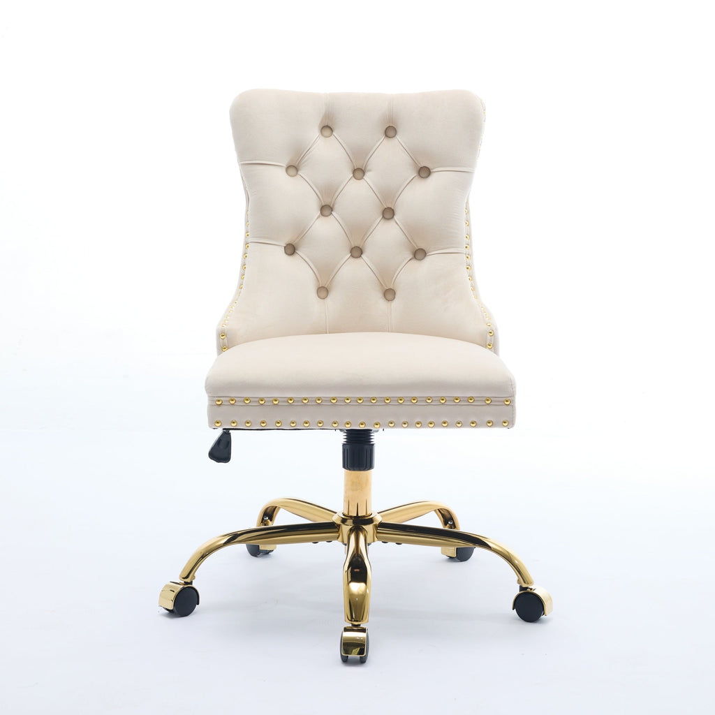 Modern Velvet Upholstered Tufted Button Home Office Chair