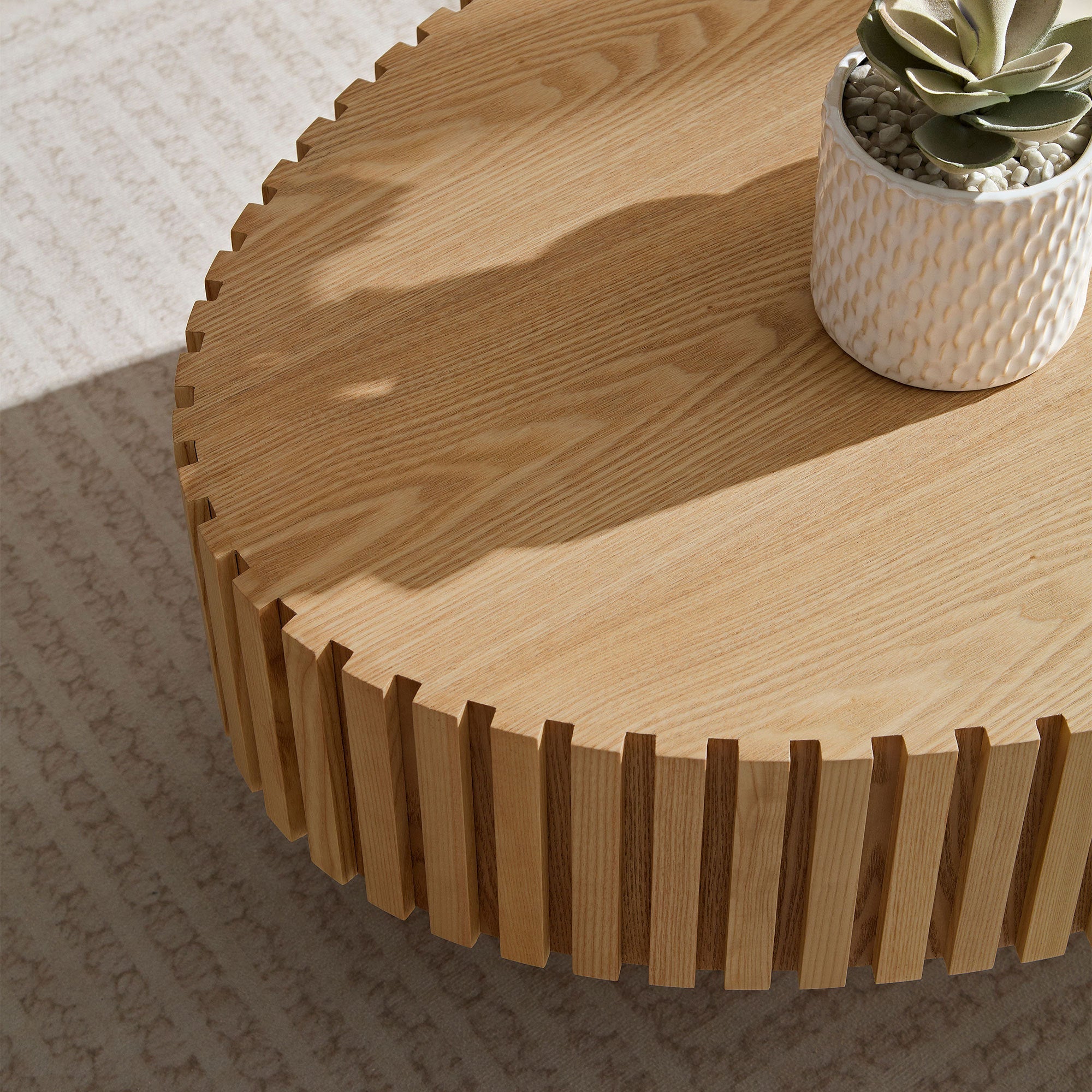 Modern MDF Handcraft Oval Coffee Table
