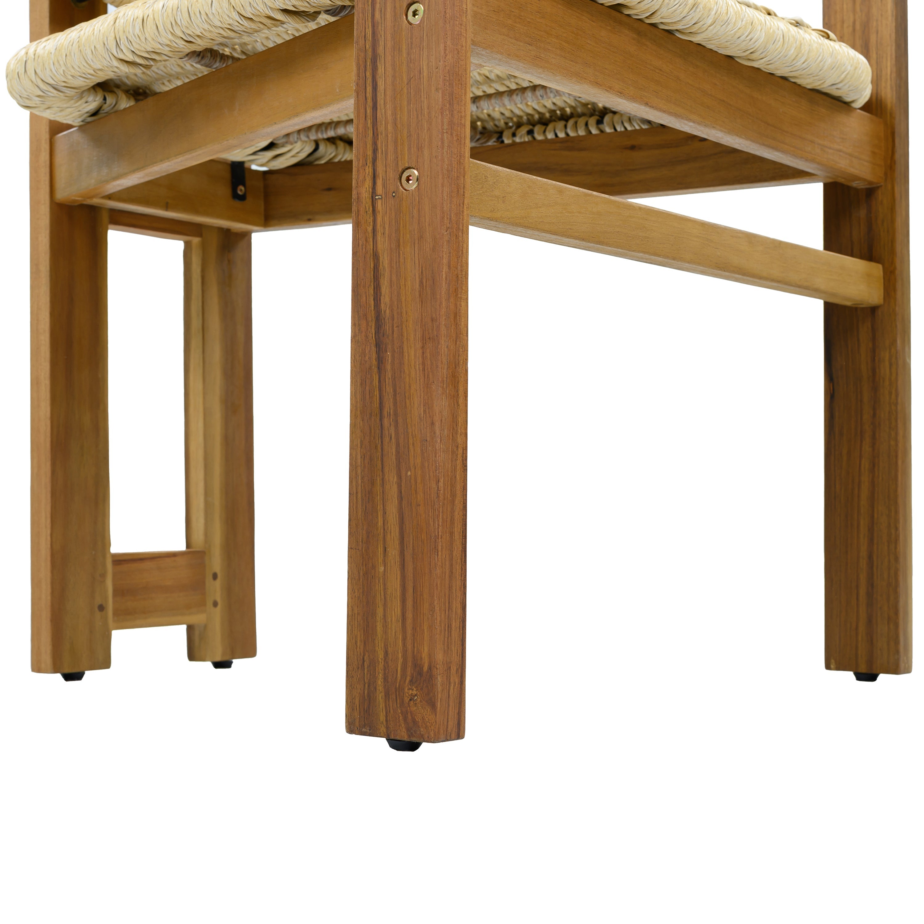 2-seat Woven Outdoor Chairs, Comfy Patio Seating with Elegant Teak Finish