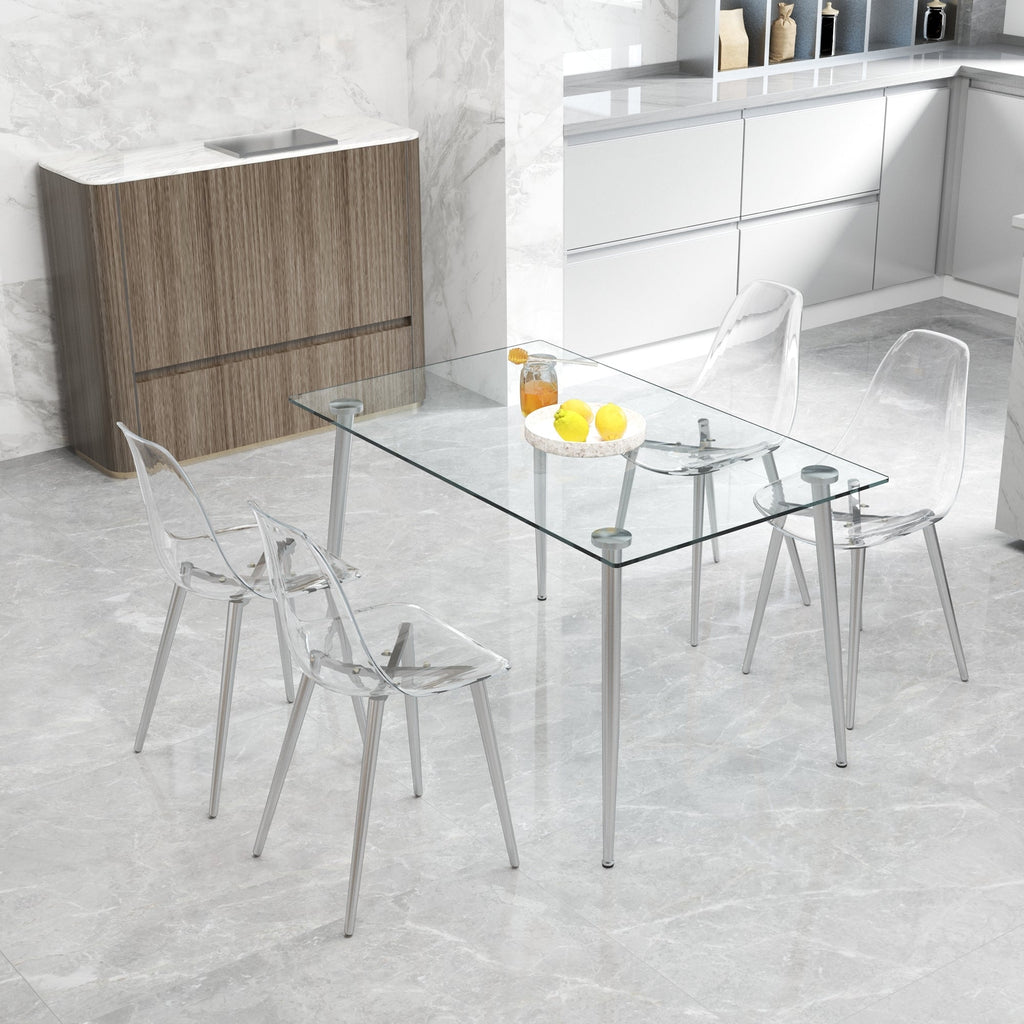 Modern Minimalist Transparent Metal Dining Chairs