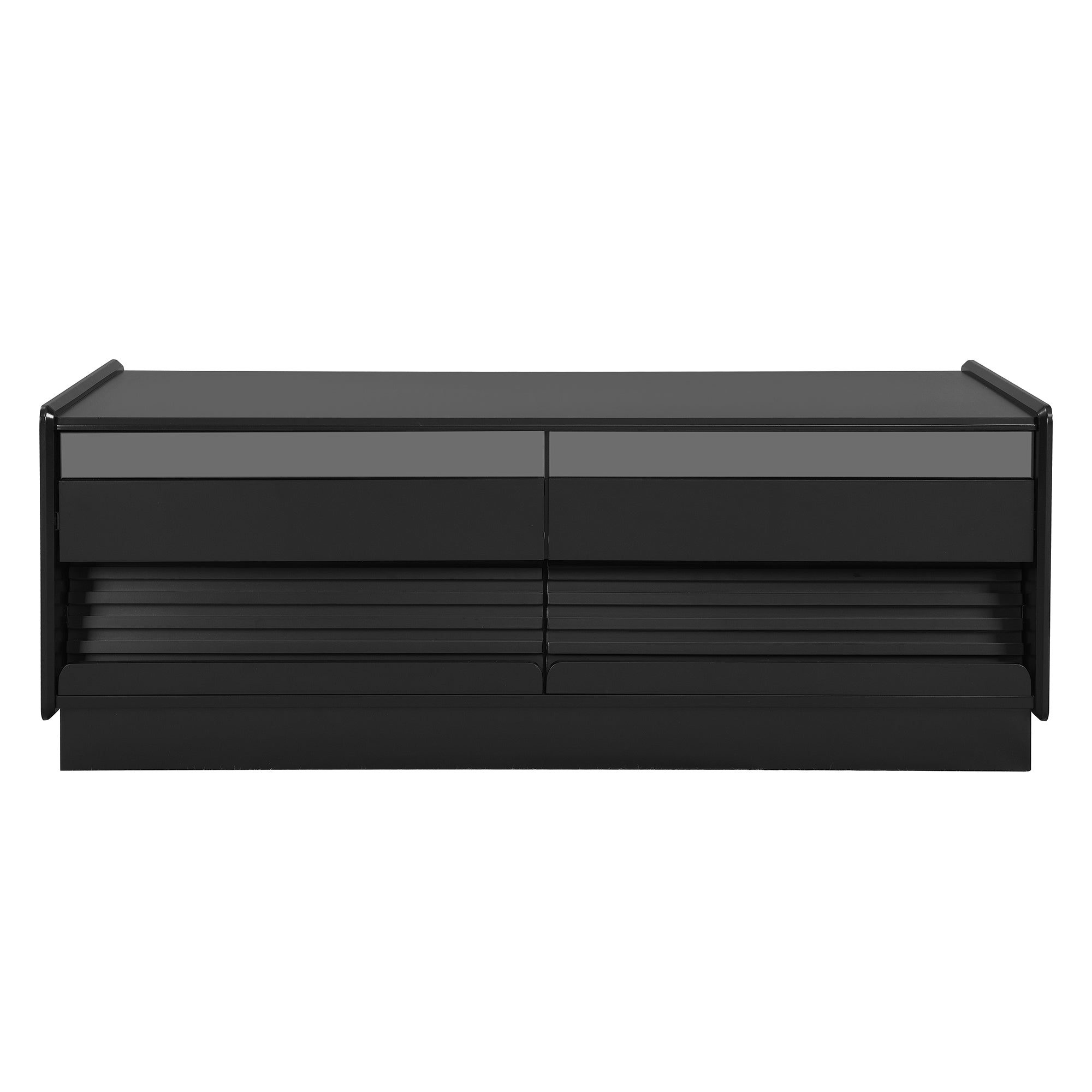 Modern 47.2' Wood Coffee Table with Fluted Style