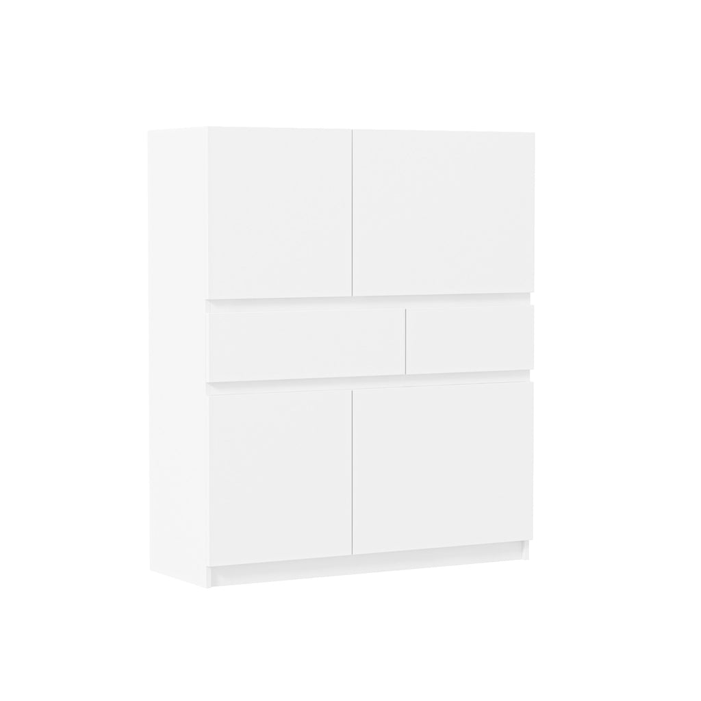 Wooden Storage Cabinet with 4 Doors and 2 Drawers