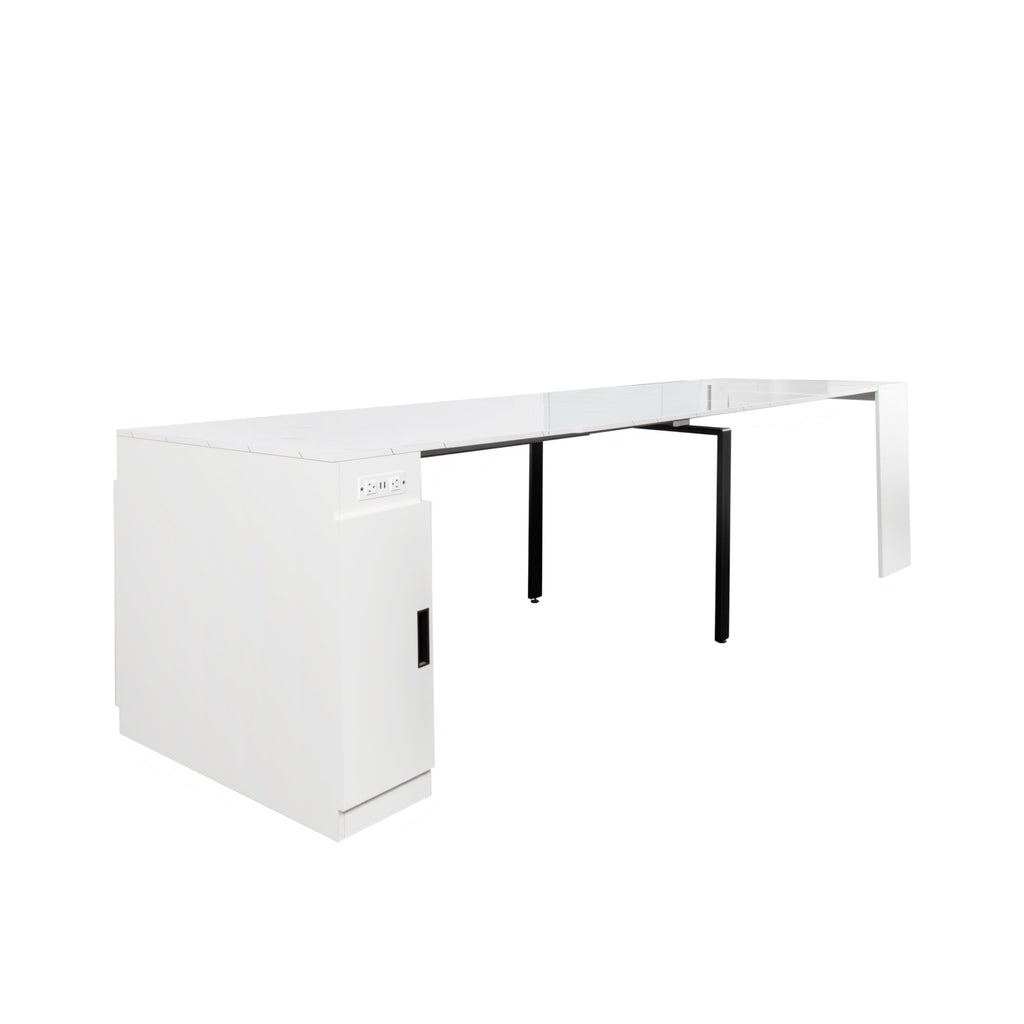 Modern Multifunctional Extendable Dining Table with Outlet