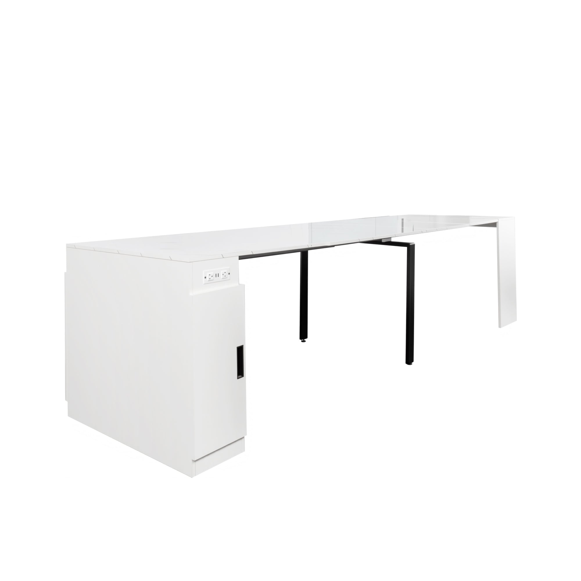 Modern Multifunctional Extendable Dining Table with Outlet