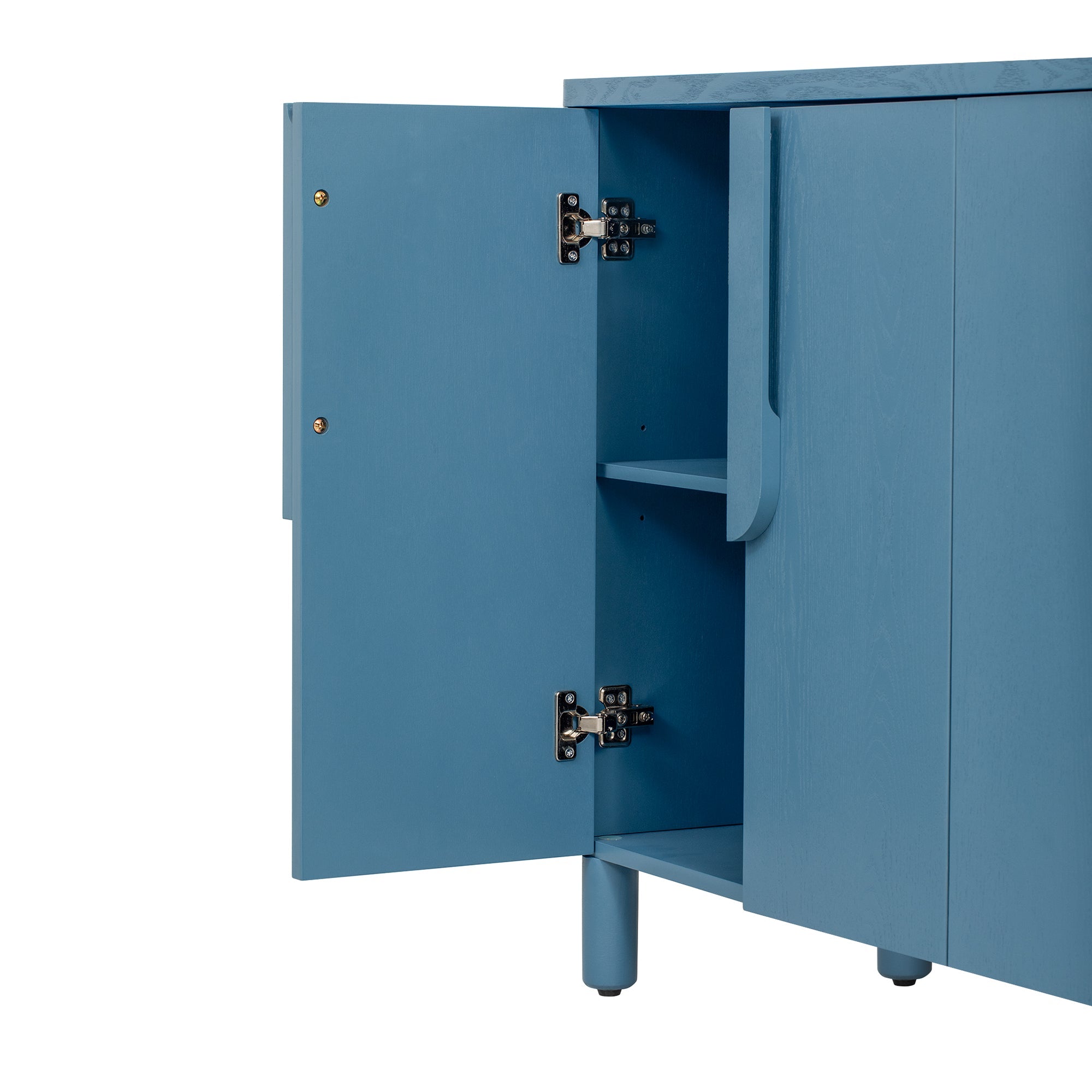 Wood Storage Cabinet with Unique Arc Handles