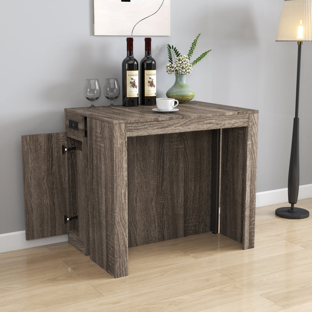 Modern Multifunctional Extendable Dining Table with Outlet