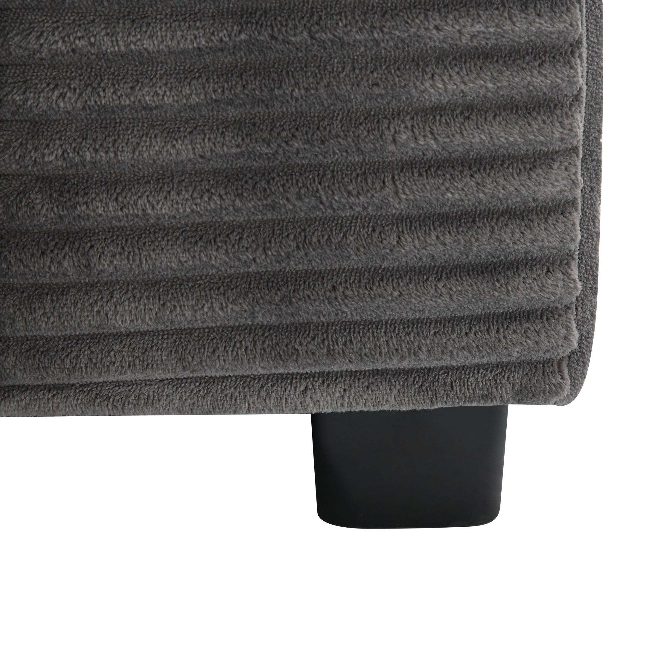 Corduroy Upholstered Chaise Lounge Sofa with Handrail Storage