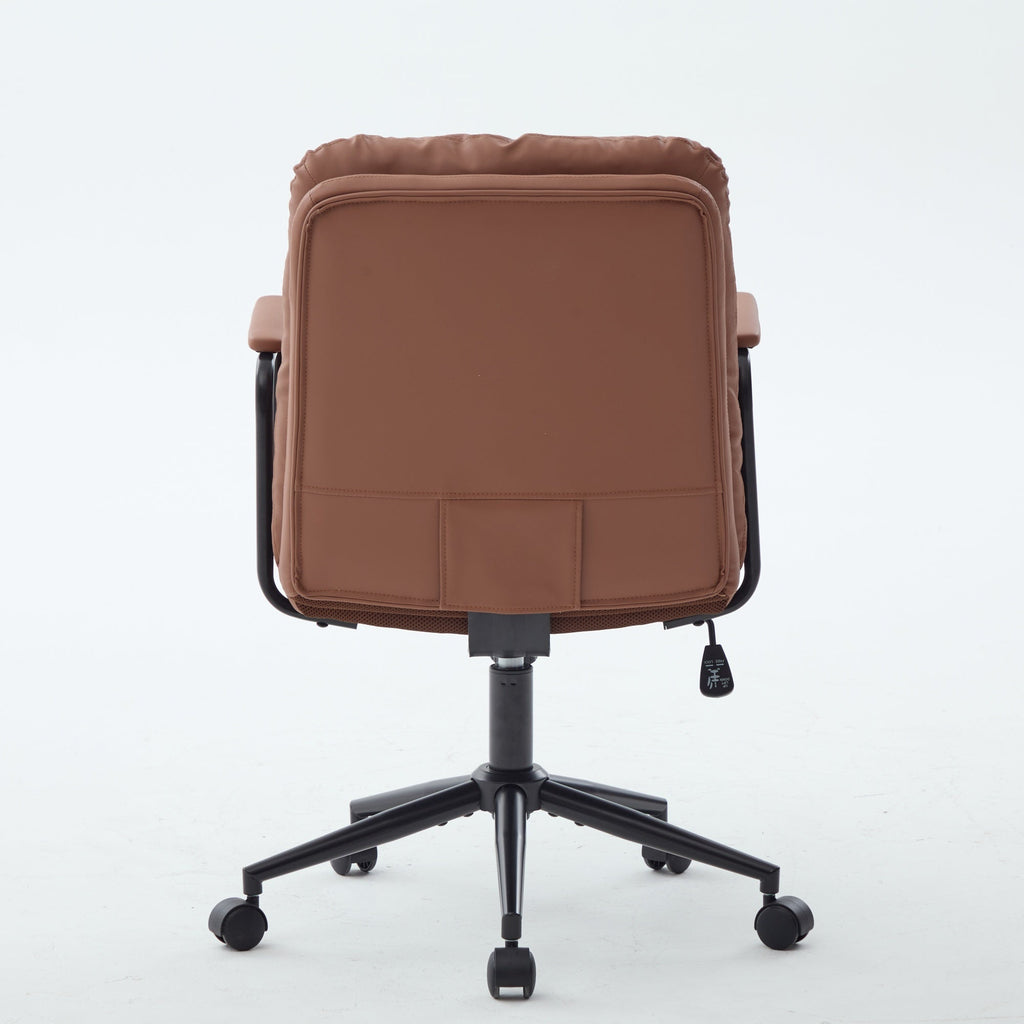 Mid Back Home Office Ergonomic PU Leather Computer Rolling Swivel Chair