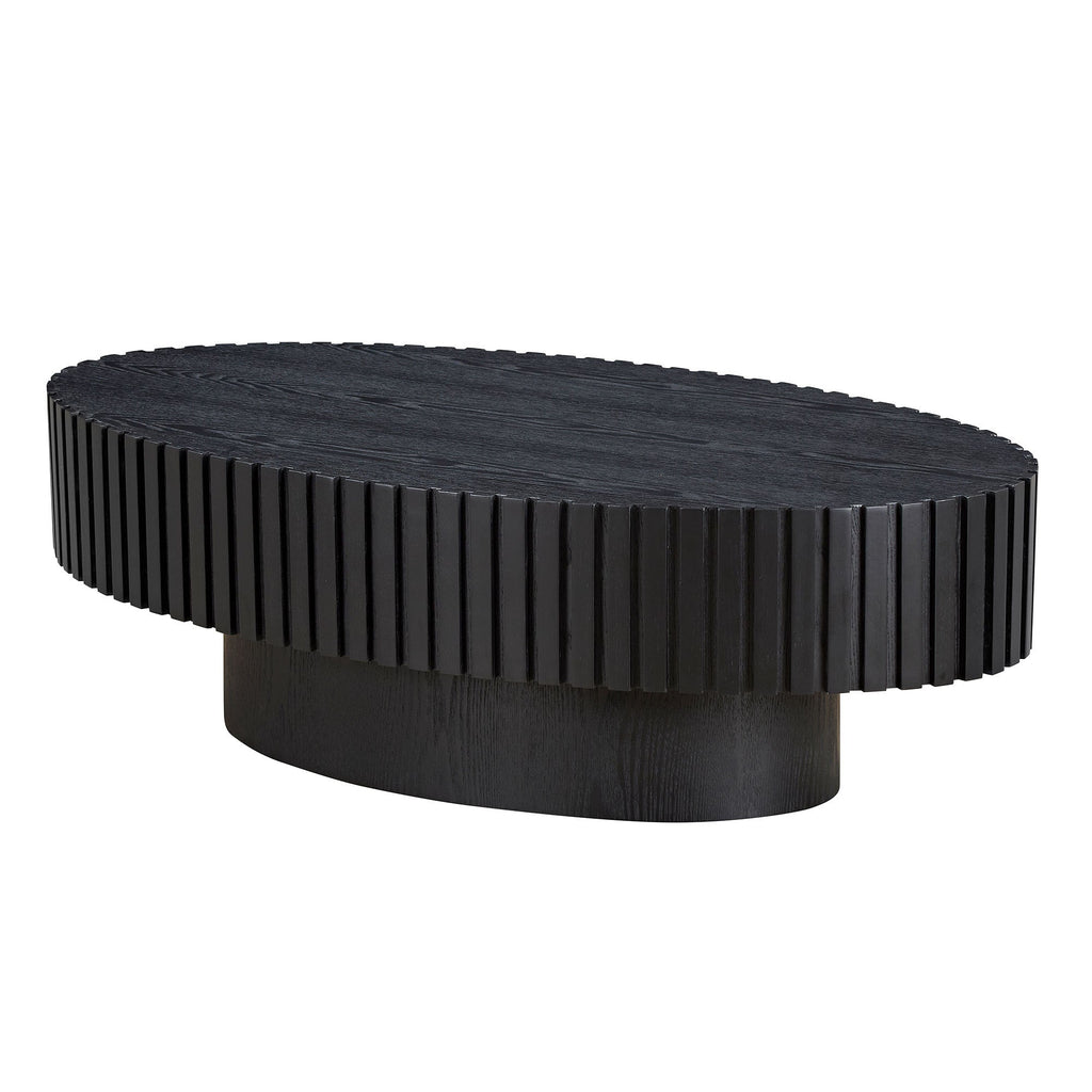 43.70 Inch Modern Handcraft Drum and Oval Coffee Table