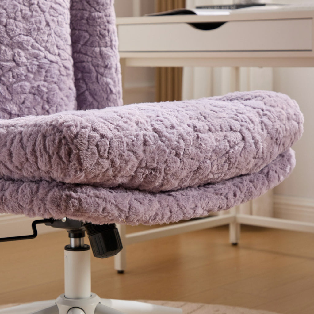 W26.4 inch Wider Artificial Rabbit Hair Home Office Chair