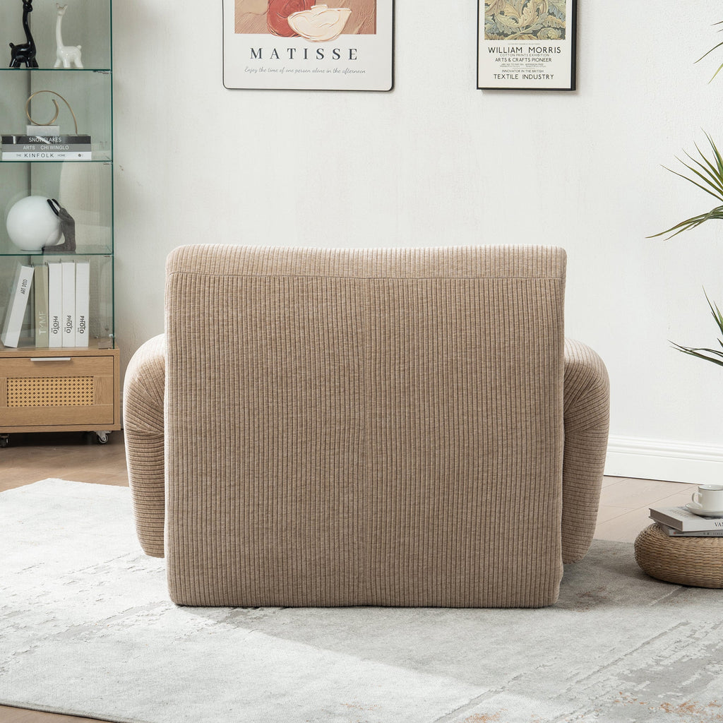 Modern Chenille Vertical Stripe Accent Chair