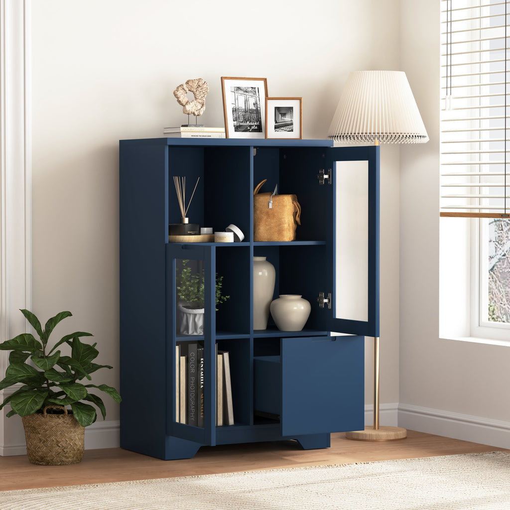 MDF Painted Cabinet with Glass Doors
