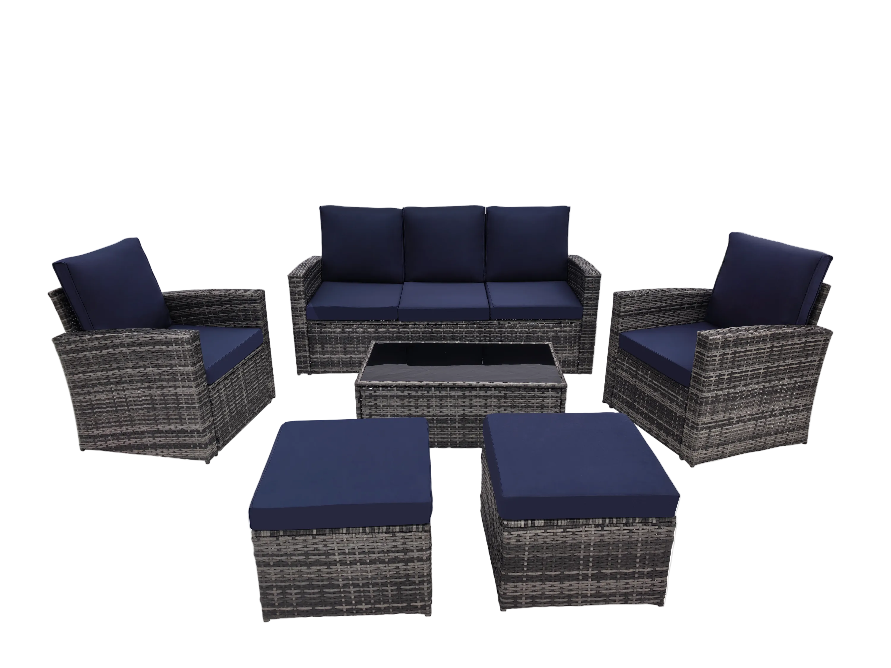 Outdoor Sectional Patio Set Half Moon Round Sofa for Backyard Garden