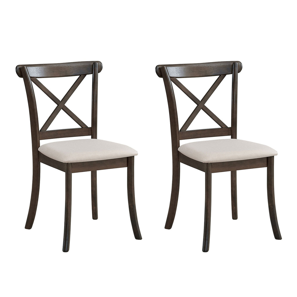 Wooden X Back Dining Chairs (Set of 2)