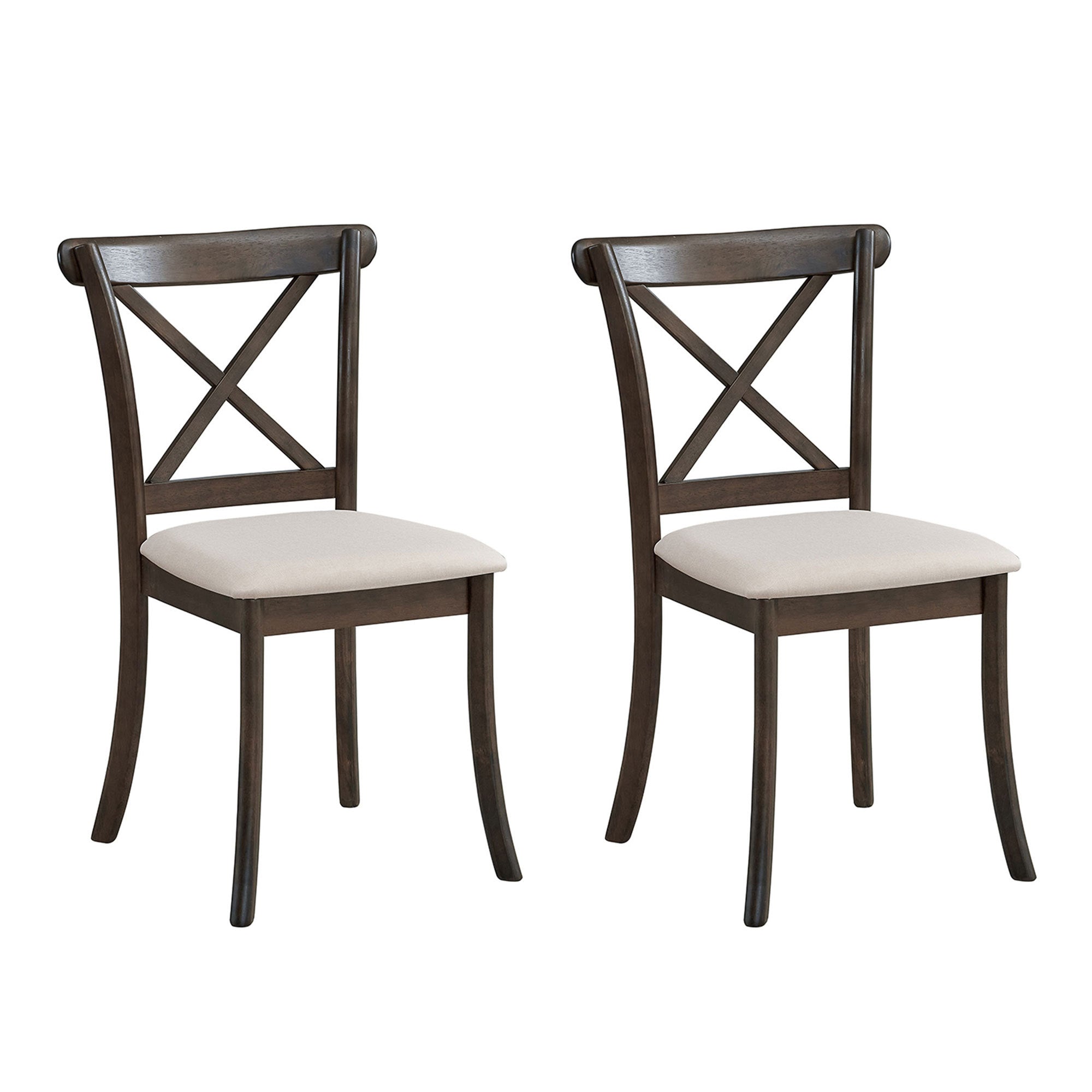 Wooden X Back Dining Chairs (Set of 2)