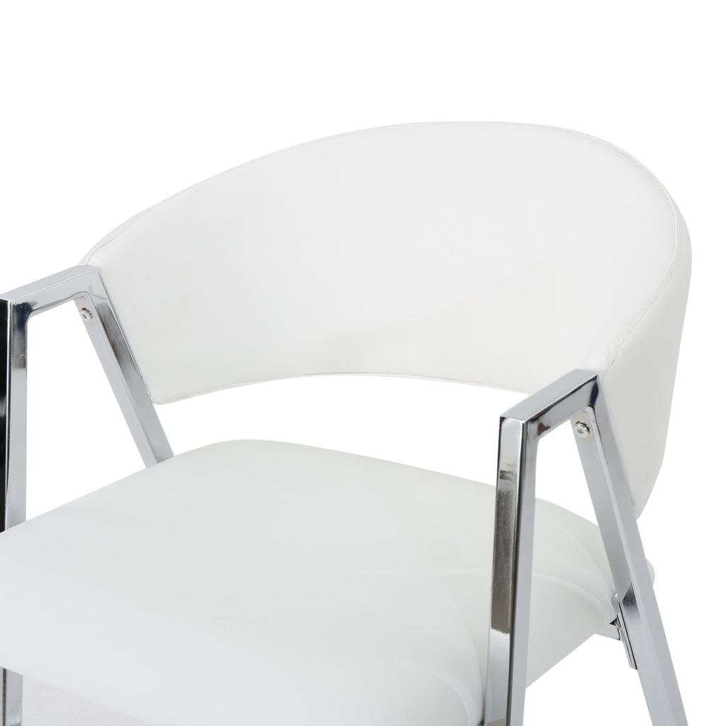 Modern PU Bar Stools with Low Back and Arms (Set of 2)