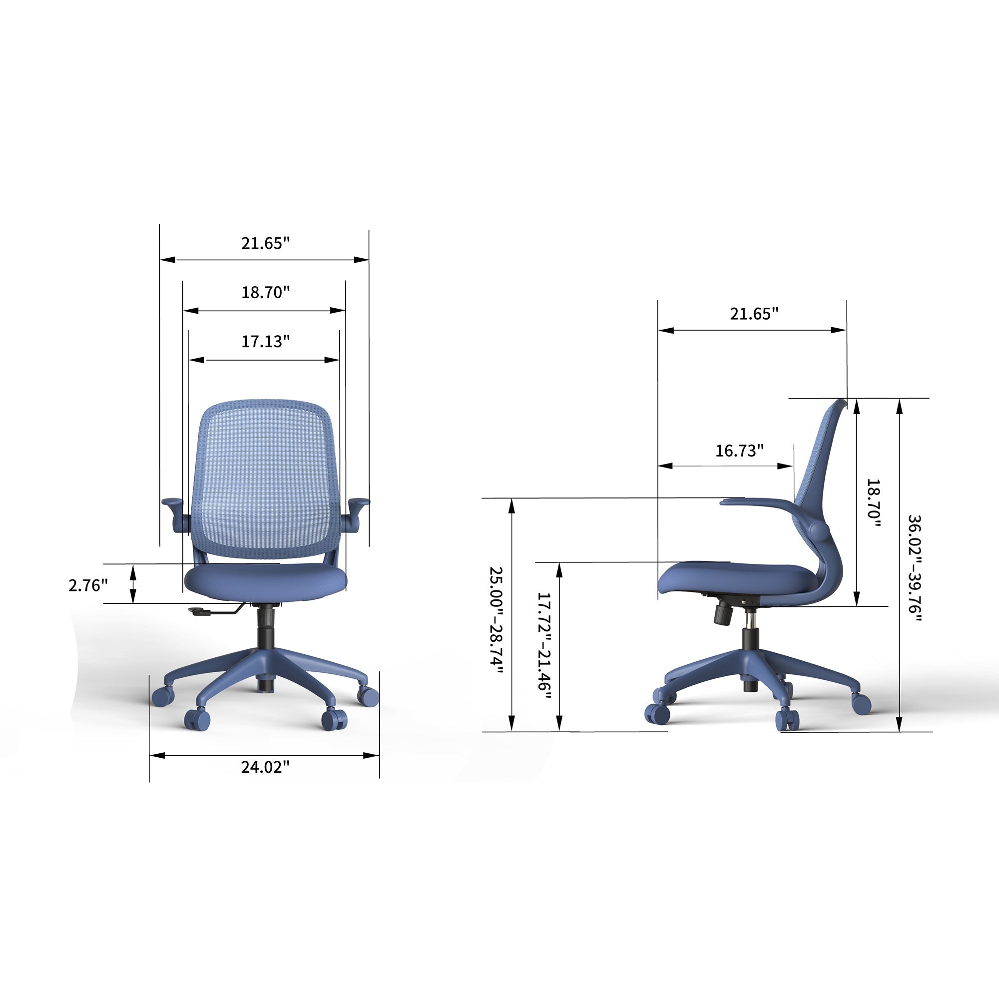 Colorful Ergonomic Office Chair with Flip-Up Armrests