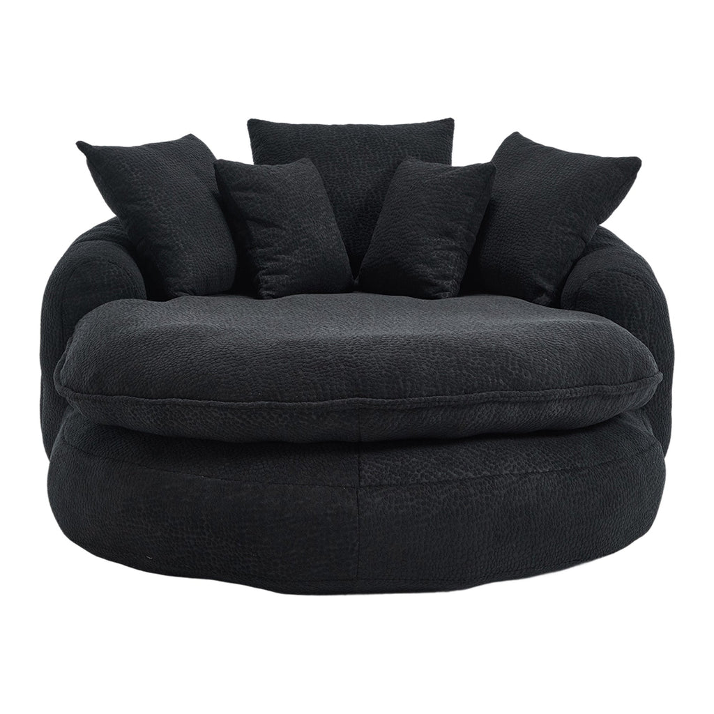 Oversized Oval Upholstered Bean Bag Sofa