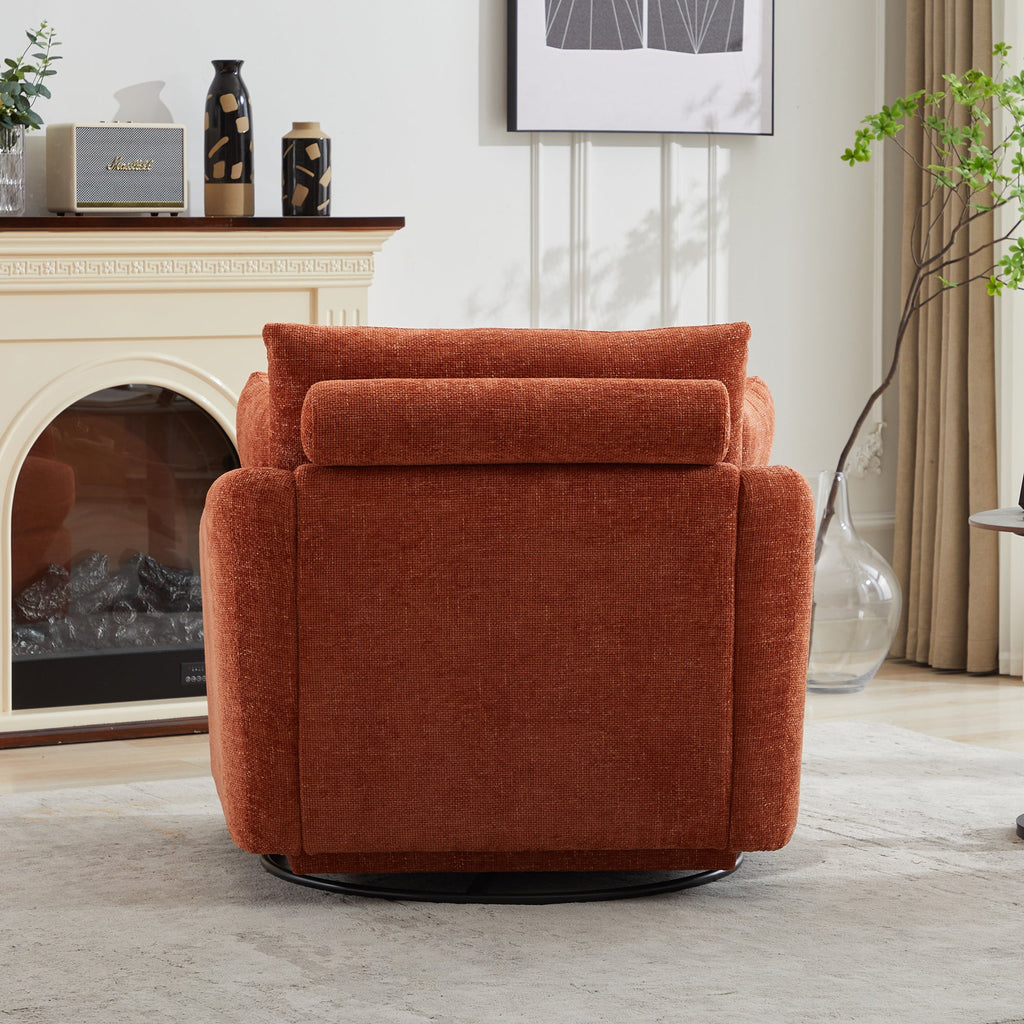 40.55'W Swivel Accent Sofa Chair with 2 Thorw Pillows