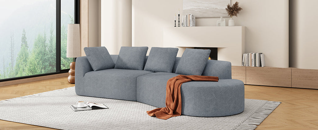 116' Modern Curved Sectional Sofa for Living Room