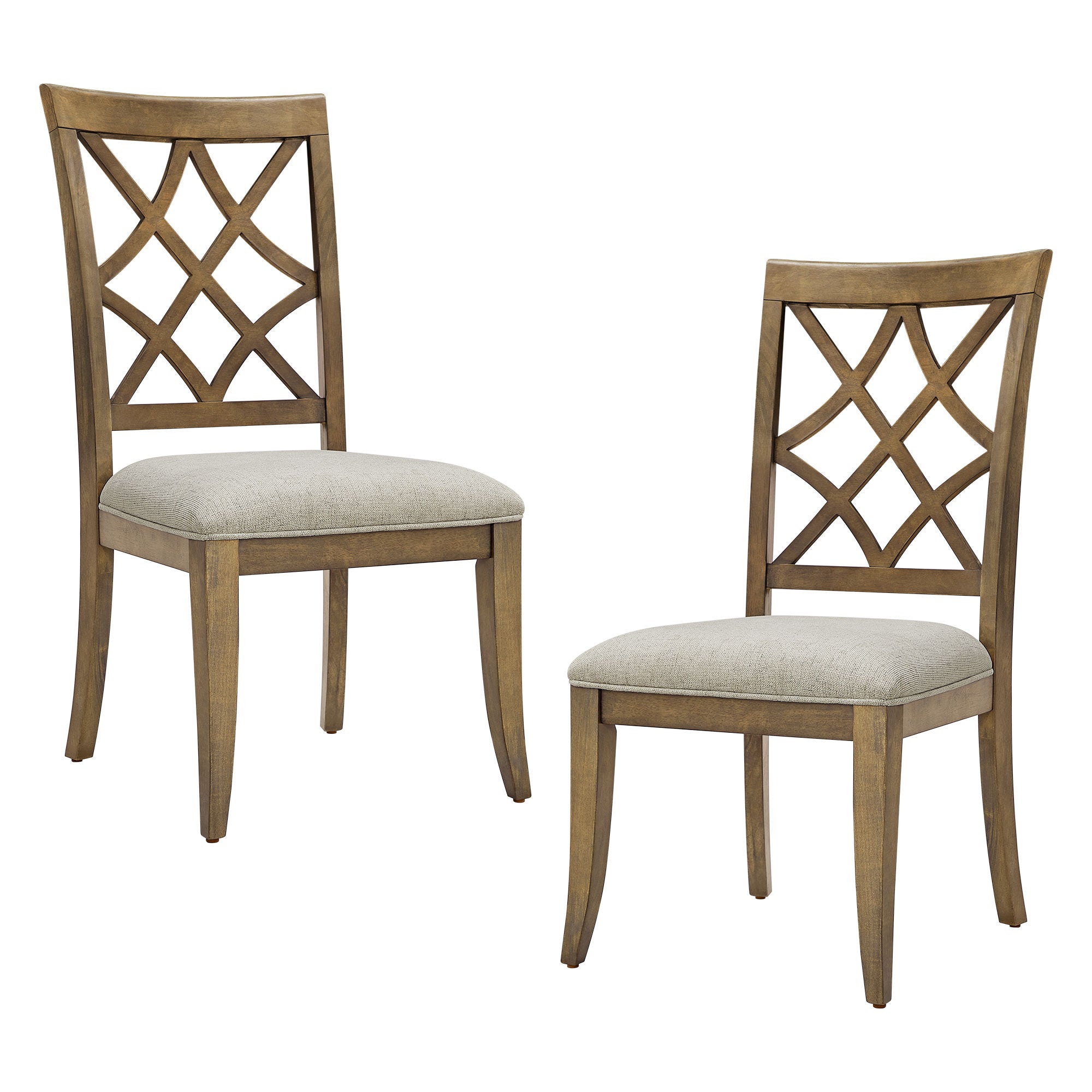 Wooden Frame Upholstered Dining Chairs (Set of 2)