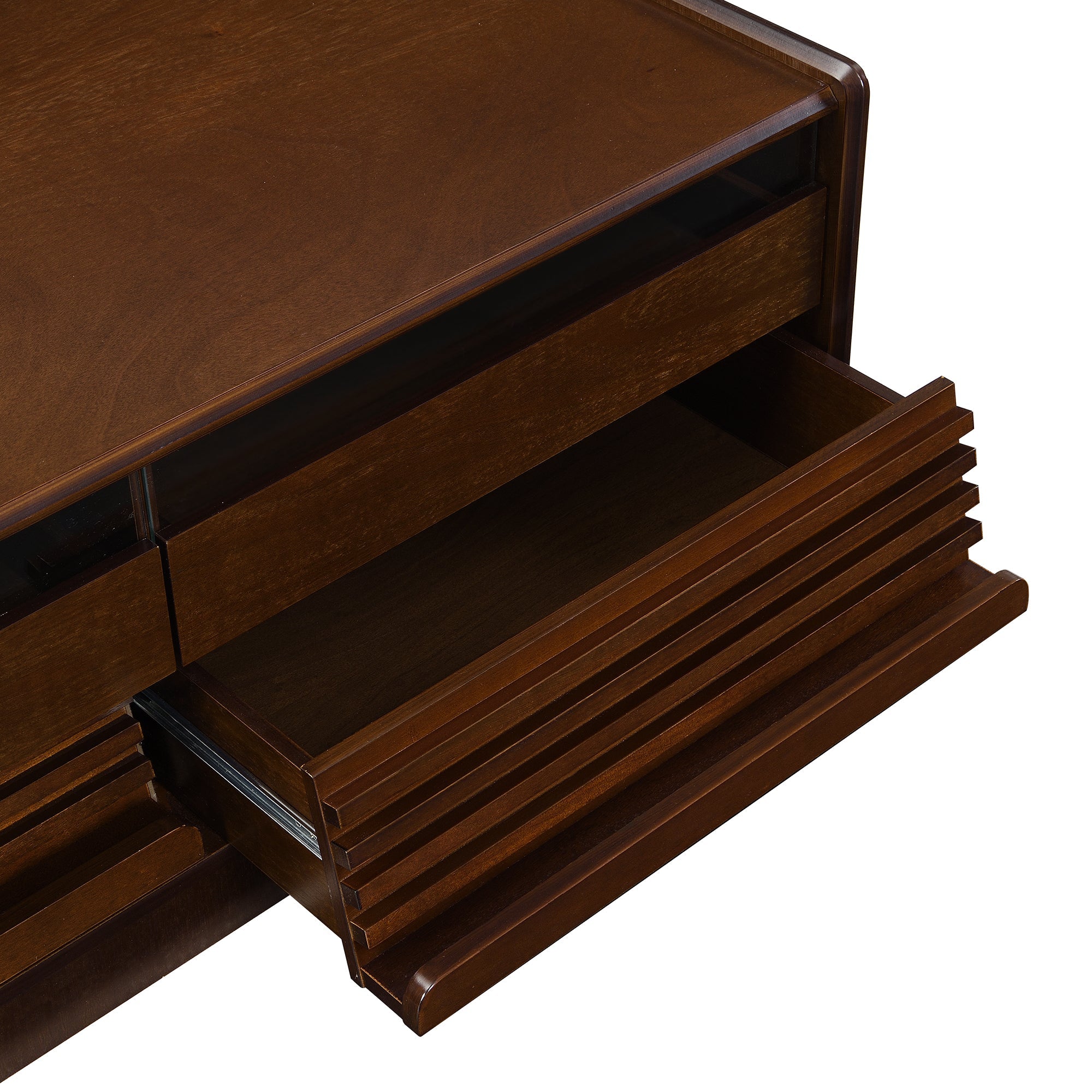 Modern 47.2' Wood Coffee Table with Fluted Style