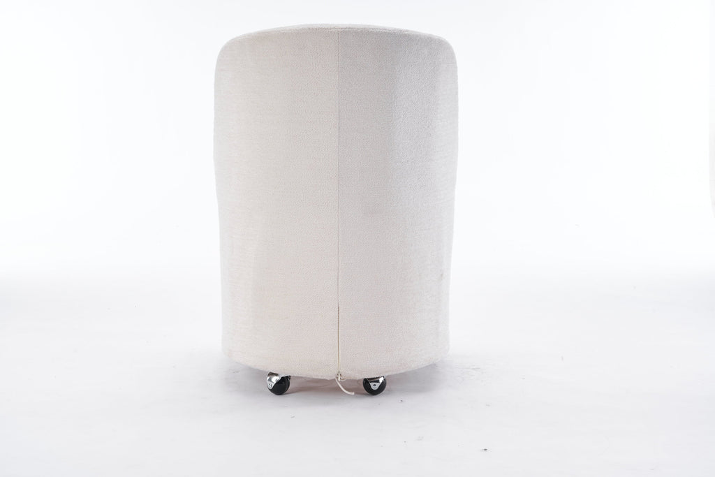Chenille Fabric Dining Chairs with Universal Wheels
