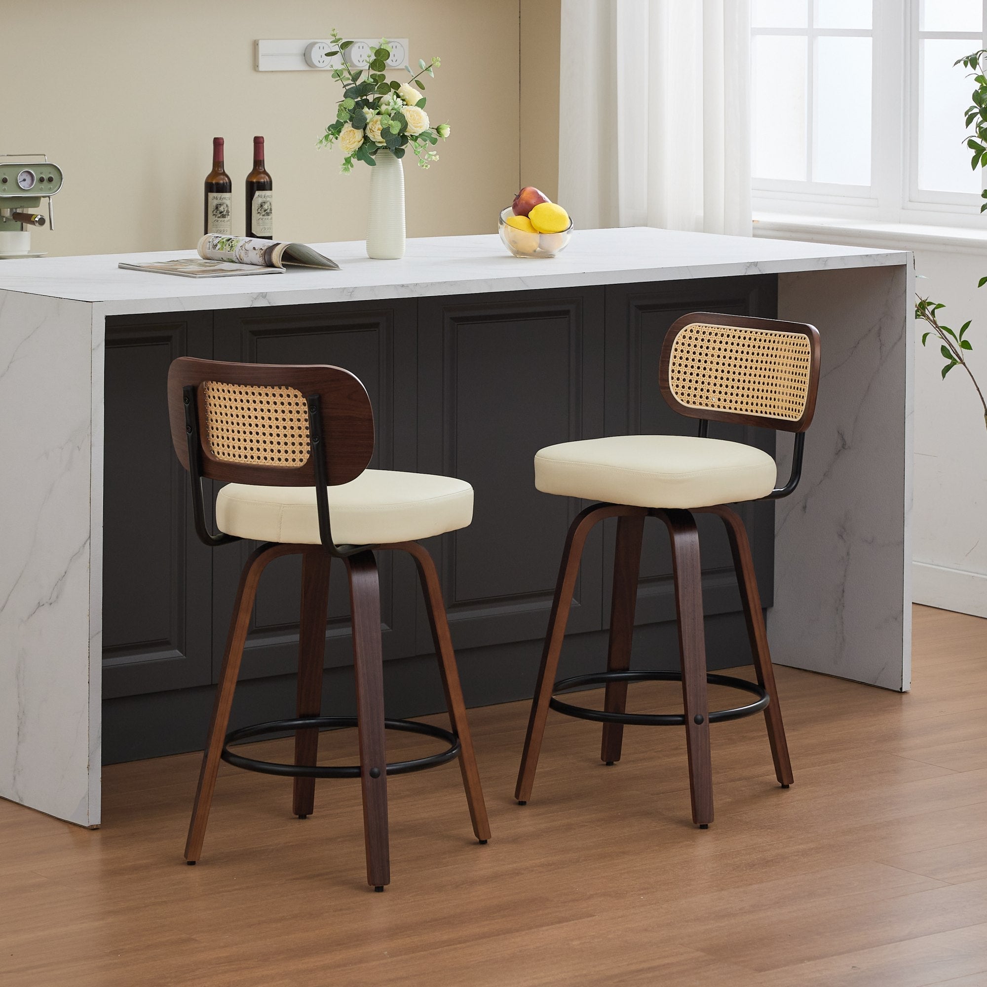2Pcs Counter Height Bar Stools