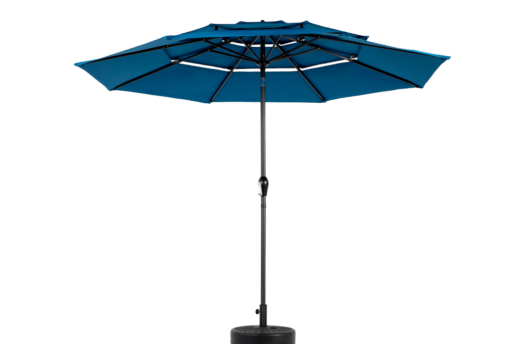 10ft 3-Tier Aluminium Patio Umbrella with Auto-Tilt (No Base)