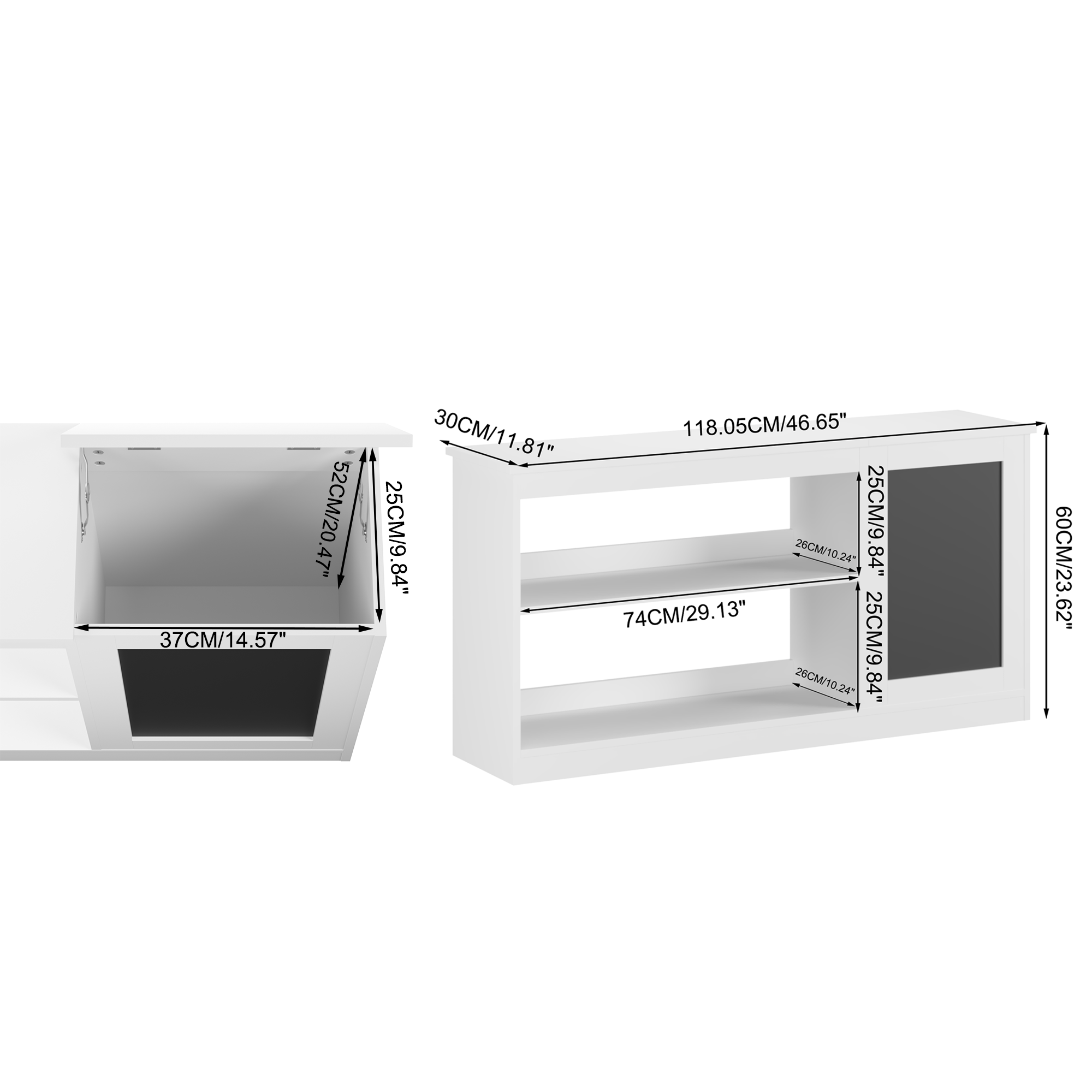 Modern White 3-in-1 Kids Bookshelf and Toy Storage Cabinet